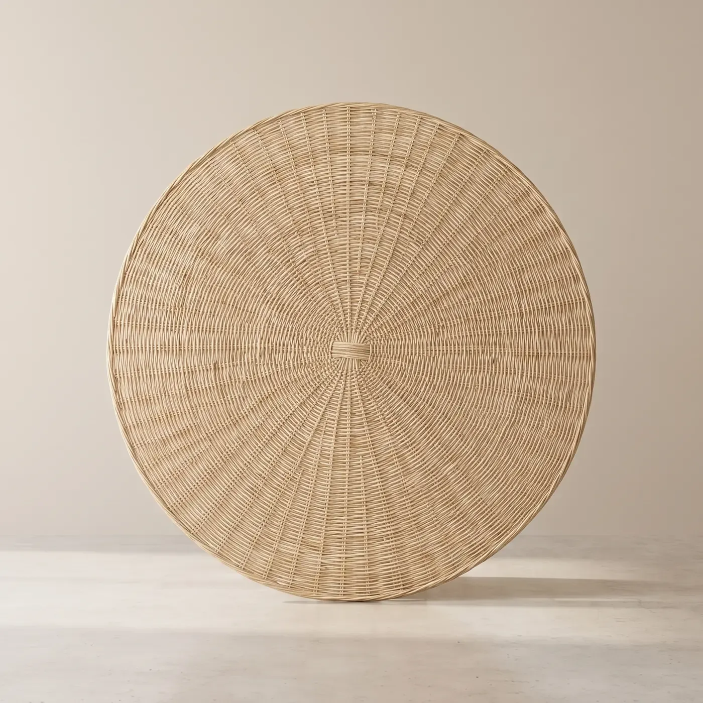 Radiating weave, pale natural rattan